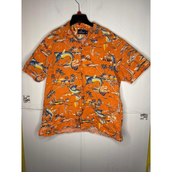 American Living Other - American Living Orange Marlin Sailboat Hawaiian Aloha‎ Shirt Mens XL oversized